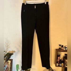 White House Black Market Elegant Black Trousers Size 0 Zippered leg